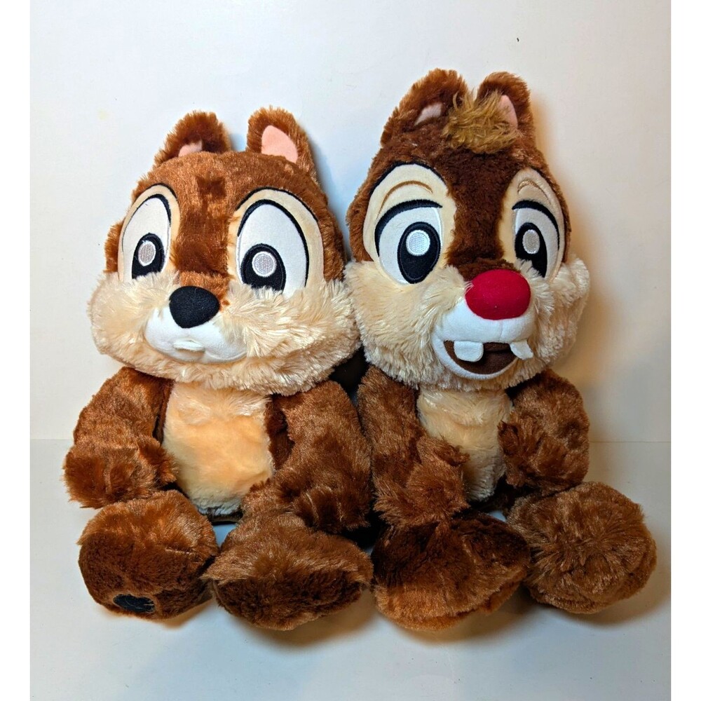 2 Disney Parks Chip 'n' Dale Chipmunks Big Feet Plush